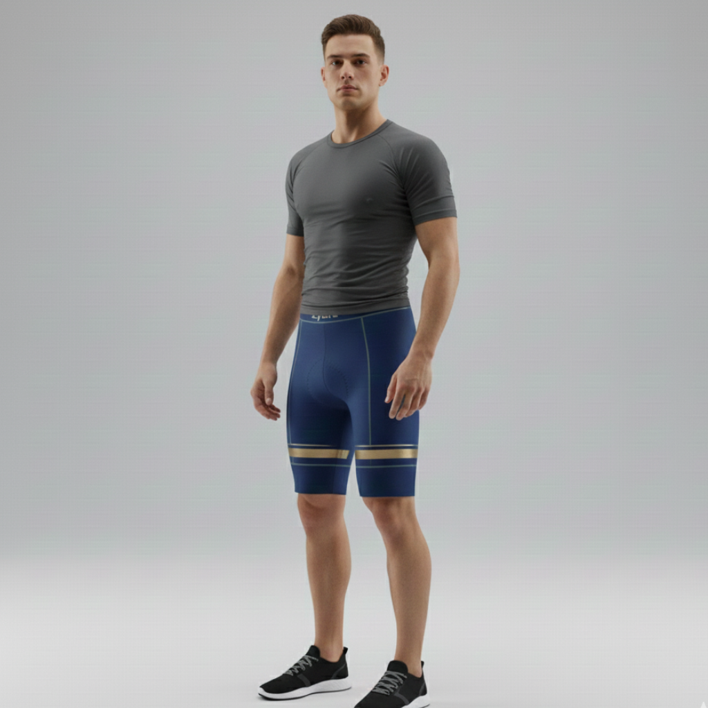 Zylará Core Cycling Shorts front profile view with a man standing